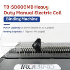 TruBind Heavy Duty Manual Coil Binding Machine with Electric Inserter | 25 Sheet Punch Capacity | Bind up to 440 Sheets | 46 Fully Disengageable Dies | 4:1 Pitch | 1-Year Warranty