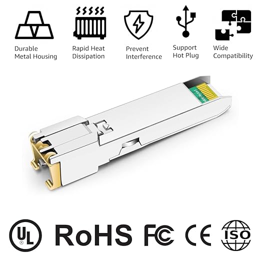 OPSTRAN 1000BASE-T SFP RJ45 Copper Transceiver Module Compatible with HPE Aruba J8177D J8177DCM JL747A Procurve J8177C J8177B J8177A 100m Cat5e/6 10 Pack
