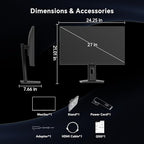 KTC 27 Inch Gaming Monitor 240Hz, FHD 1080p Fast IPS Computer Monitor with Adaptive Sync, HDR, Height Pivot Tilt Adjustable, Vesa Mount, HDMI/DP/USB, H27F7