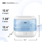 DREO Smart Humidifiers for Bedroom, Top Fill 4L Supersized Humidifier Large Room with 28 dB, 36H Runtime, Touch/APP/Voice Control, Nightlight, Cool Mist Humidifiers for Baby, Plants, Indoor, Blue