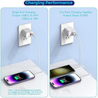 USB C Charger Block,3Pack 20W Dual Port USB C Wall Charger Plug Fast Charging Adapter USB A Quick Charging Brick Plug for iPhone Air/17 Pro Max/16E/16 ProMax/16Plus/15/14/13/12/11/XS,iPad Pro,AirPods