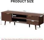 YLGJ&TIDY Modern Wood TV Stand Up to 60'',Universal Entertainment Center with 3-Tier Shelves,TV Console with Cabinets Storage,Wood Frame Television Stand (Brown)
