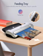SINOPUREN 13-Inch Thermal & Cold Laminator Machine, Quick Warm-Up, 3 Temp Settings, Jam-Free ABS, Built-in Paper Trimmer & Corner Rounder, 10 Laminating Pouches, for Home Office School