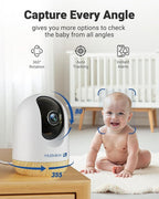 MUBVIEW 5MP Plug-in Indoor Security Camera no Subscription, 5/2.4G WiFi Pet Cam Indoor with Phone App, Dog Camera with Speaker, Night Vision, Motion Detection, Auto Tracking, Cat/Elder/Baby Monitor