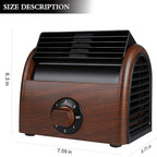 POOCCI Desk Fan Personal Quiet Powerful Small Table Fans Retro Bladeless Fans for Home Office Bedroom Bedside with 3 Speeds