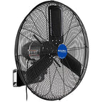 Global Industrial 24" Outdoor-Rated Oscillating Wall-Mount Fan, 2 Speeds, 7700 CFM, 3/10 HP, Black Powder Coat Finish, For Commercial & Industrial Use