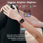 FITVII Health & Fitness Tracker (Answer/Make Calls), Smart Watch with 24/7 Heart Rate and Blood Pressure, Sleep Tracking, Blood Oxygen Monitor, 120+ Sport Modes Activity Tracker for Women Men