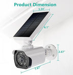 WALI Dummy Fake Camera, Security Camera with Motion Sensor Flood Light, Simulated Surveillance Security CCTV Dome Camera Indoor Outdoor (TCW2-SOL), 2 Packs, White-Solar