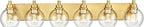 METWET Bathroom Light Fixtures, 6 Light Brushed Gold Vanity Light, 38 Inch Modern Wall Sconces with Globe Clear Glass Shade, Vanity Lighting Fixtures Over Mirror, VL195-BG-6