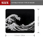 Black Wave of Kanagawa Square Mouse pad, Texture, Waterproof, Anti Slip Rubber Base, Computer Mouse pad, Laptop Mouse pad