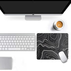 Abstract Topographic map Square Mouse pad, Texture, Waterproof, Anti Slip Rubber Base, Computer Mouse pad, Laptop Mouse pad