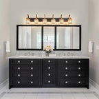 FDPBY 6-Light Crystal Vanity Light, Black Gold Modern Wall Sconce with K9 Crystal Shades, 51.18" Long Over Mirror Lighting for Bathroom, Makeup, Hallway, Elegant & Easy Install