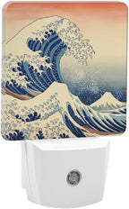 YKJAHSD Ocean Waves Night Light, Plug into Wall Decor Nightlights for Bedroom, Bathroom, Hallway, Kitchen, with Dusk to Dawn Light Auto Sensors LED Night Lights for Boys Girls Women Men Room Gifts