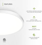 ASD LED 12" Round Flush Mount Ceiling Light Fixture, Low Profile Surface Lighting | 5CCT, Dimmable, Ultra-Thin, ETL Listed | 24W 1900LM 2700-6000K 120V | Kitchen, Hallway Lamp | White, 12 Pack