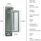 Lustrlach Outdoor Motion Sensor Wall Light for House LED Modern Outside Wall Mount Porch Light IP54 Waterproof with Clear Glass Aluminum Exterior Light Fxiture,3000K 750lm