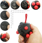 Fidget Dodecagon –12-Side Fidget Toys Cube Relieves Stress and Anxiety Anti Depression Travel Toy Christmas Stocking Stuffers Gifts for Children and Adults (A4 Black red)