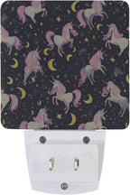 Pigsaly Led Night Light Unicorn Pink Horse Moon Night Light Plug in Wall Lamp Smart Dusk to Dawn Sensor Nightlight Led Lamp Energy Saving Lights Gift for Kids Room Bedroom Bathroom Hallway