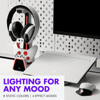 Tilted Nation Gaming Headset and Controller Stand | Premium PS5 Accessories (Clean Space with Charging Station) Headphone and Controller Holder for Desk, PlayStation 5, Xbox Game,