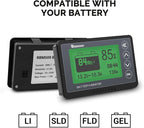 Renogy 500A Battery Monitor with Shunt, High and Low Voltage Programmable Alarm, Range 10V-120V up to 500A, 20ft Shielded Cable, Compatible 12V Lithium Sealed, Gel, Flooded Batteries,Black