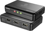 SHERRIVA 4K HDMI Splitter 1 in 2 Out – 4K@60Hz, 1080p@240Hz, HDMI 2.0, Mirror/Duplicate Screens, Auto Downscaling, EDID, 18Gbps, HDCP 2.3, Compatible with Dual Monitors, TV, PS4, Amplifier