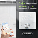 WiFi Central AC Thermostat Energy Saving Control Wall Mounted Programmable Temperature Controller for Smart Home (White)