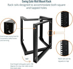 Tecmojo 12U Wall Mount Server Rack, Open Frame Network Rack for 19" Computer/AV/Data/IT/Media Equipment, 18" Depth, 16" Apart Mounting Holes, Swing Gate, Square and Tapped Holes