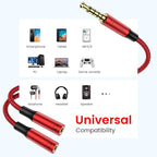 MOSWAG Headphone Mic Splitters Adapter Audio Headphone Connector Mutual Convertors for Gaming Headset, PS4, Xbox One, Notebook, Mobile Phone and Tablet