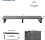 VIVO 39 inch Extra Long Monitor Stand, Wood & Steel Desktop Riser, Dual Screen, TV, Keyboard, Laptop, Ergonomic Desk and Tabletop Organizer, Black, STAND-V000DL