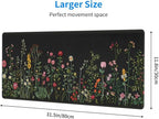 CANFLASHION Desk Pad,Office Desk Mat 31.5"×11.8" Large Gaming Mouse Pad,Durable Extended Computer Mouse Pad,Waterproof Thick Big Mouse Pads with Non-Slip Rubber Base Office Home Colorful Flowers