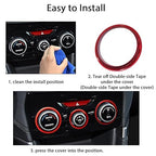 Auovo AC Climate Control Knob Outer Ring Covers Accessories for Subaru Forester 2019-2024 / Crosstrek 2018-2022 2023 / Impreza 2017-2023 Interior for Car Air Condition Switch Control Trim (Red)