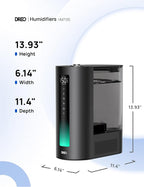 DREO 6L Humidifiers for Bedroom, Smart Warm & Cool Mist for Large Room, 60Hr Quiet Runtime for Baby, Plant, Humidity Sensor, Indicator Light, 12H Timer, Google/Alexa, Black