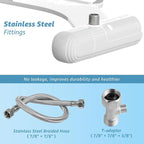 Ultra-Slim Bidet Attachment for Toilet, Non-Electric Dual Nozzle (Rear & Feminine Wash), Adjustable Fresh Cold Water Pressure, Stainless Steel Inlet, Easy to Install(Black & White)