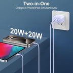 Phone 17 16 15 Pro Max Charger Cable, 20W Dual Port USB C Fast Charger Block with 10FT Long USB C to C Fast Charging Cord Cable for Phone 17 16 15 Pro Max/16 15 Pro/16 15/16 15 Plus,Pad Pro 12.9"/11"