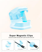 8 Pack Cord Organizer - Cord Holder for Nightstand - Cable Clips - Magnetic Cord Organizer, for Desk, Nightstand, Phone Charger, Computer, Home, Office, Car