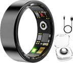 Smart Ring Health & Fitness Tracker for Men & Women, Heart Rate, SPO₂, Sleep & Activity Monitoring, IP68 Waterproof, Long Battery Life, Family Care Mode, No Subscription Fee (Black, 13)