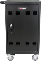 32 Device Mobile Charging Station for Laptops/Tablets/iPads/Chromebooks,32 Bay Lockable Charging Cabinet with Cable Management & Power Strip, Laptop & Tablet Storage Carts,Easy Assembly