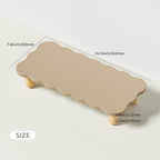 AFOOYO Monitor Stand Riser,Cookie-Shaped Sturdy Wood Computer Monitor Stand, Monitor Stand Riser, Multi-Purpose Desktop Organizer Riser for Computer,Laptop,Printer,TV,khaki