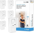 Door Window Alarms - 6 Pack - Adjustable Volume, Chime/Alarm, Wireless, Door Window Alarm Sensor for Home Security, Kids Safety, Door Open Alert Security Alarm for Home, Apartment and more, by Rosmila
