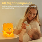 Rytinazzz Red Panda Night Light, 50-Hour Battery & Pat Control, Squishy Silicone Lamp for Kids Nursery, USB Rechargeable with Timer, Valentines Gifts