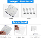 Rierdge 800g Set of 2 Punch-Free Automatic Sensor Door Closer, Multifunctional Drawstring Auto Door Closer for Residential Commercial Bedroom Room Storm (2 Pcs White)