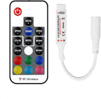 Taoellen RF Wireless Remote LED Controller,DC 5V-24V RGB Controller for 5050 3528 5630 LED Strip Lights,19 Modes 20 Colors Wireless Dimmer,Memory Function,12A Max Load