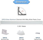 VST 10pack 3.3ft LED Channel, V Shape Led Diffuser Channel, LED Aluminum Channel System with Milky Cover, End Caps and Mounting Clips, Aluminum Profile for LED Strip Light Very Easy Installation