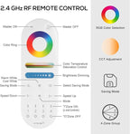 XXK LM091+WB5 WiFi Remote Controller Kit for RGB CCT RGBW Dimming LED Strip Lights, 4-Zone RF Wireless Control + DC12-24V 5-in-1 LED Controller Compatible with Alexa Google Home Smart Life Tuya APP