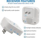 CallToU Wireless Caregiver Pager Call Button for Hard of Hearing 500FT Emergency Alert System Waterproof Call Bell for Elderly at Home/Elderly/Patients/Disabled (CCVB 4-2)