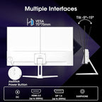 Amzfast 24 Inch Gaming Monitor 200Hz FHD 1080p Fast IPS Computer Monitor, 110% sRGB 1ms HDR Support Adaptive Sync, Eye Care VESA Mount HDMI 2.0 | Display Port 1.4 White Monitor, AMZG24X1W