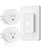 Remote Control Outlet, WILAWELS Wireless Light Switch, Expandable Remote Outlet Switch for Light, Lamps, Appliance, 100ft RF Range, FCC Listed (1 Controller + 2 Outlets) W14RC1206