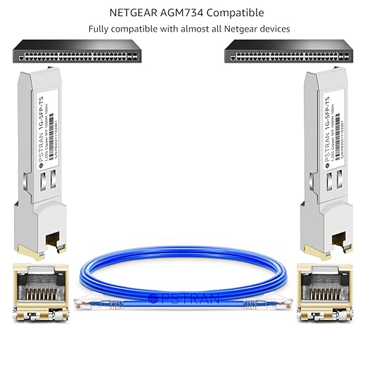 OPSTRAN 1000BASE-T SFP RJ45 Copper Transceiver Module Compatible with Netgear AGM734 100m Cat5e/6