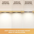 VST Under Cabinet Mini Panel Lighting 3.94inch 12V 2.5W(Total 15W) with Wireless Dimmer Switch, Surface Mount Puck Light for Kitchen Van Truck Car Galley Downlight 6Pack(Round 2700K-6500K)