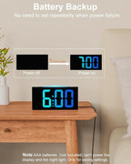 Mesqool Wake Up on Time: Vibrating Alarm Clock with Bed Shaker, Loud Sound & Color Display – USB Charging, 8-Color Light, Battery Backup – Great for Heavy Sleepers, Seniors & Hearing Impaired