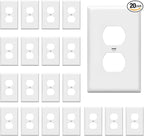 ENERLITES Duplex Receptacle Outlet Wall Plate, Electrical Outlet Cover, Midway Size 1-Gang 4.88" x 3.11", Unbreakable Polycarbonate Thermoplastic, UL Listed, 8821M-W-20PCS, White (20 Pack)